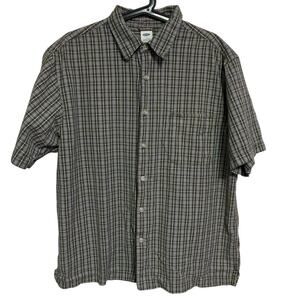 Y2K Old Navy Green Plaid Shirt Mens Size L